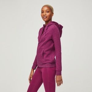 Figs Essential Hoodie- Dark Magenta, Medium